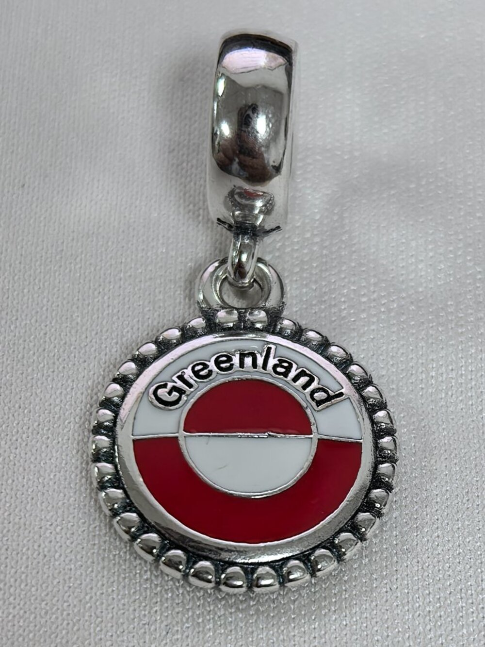 Pandora Greenland Flag Exclusive Charm Pendant, S925 Silver Jewelry